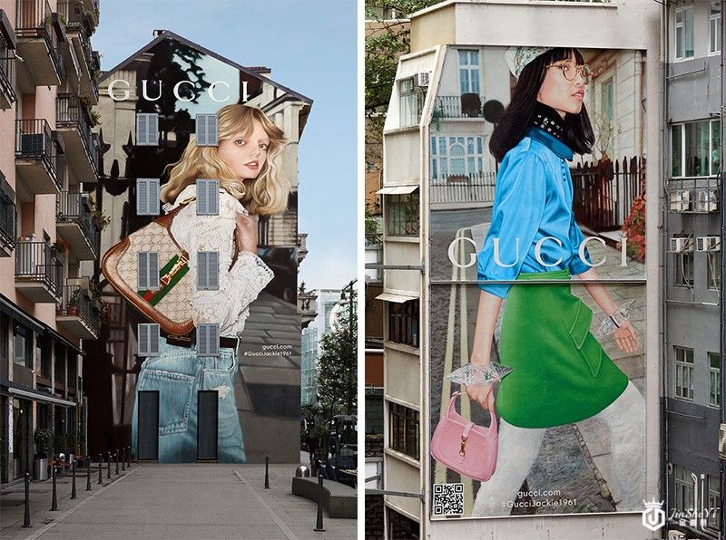 GUCCI带来 Jackie 1961 手袋艺术墙