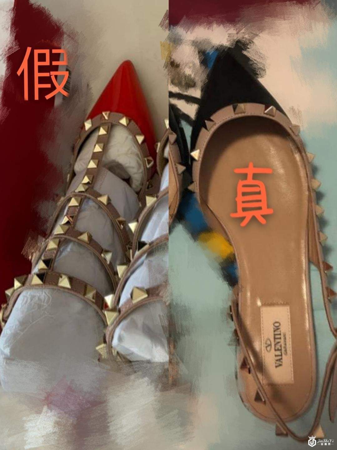华伦天奴高跟鞋铆钉鞋真假鉴定辨别真伪小方法