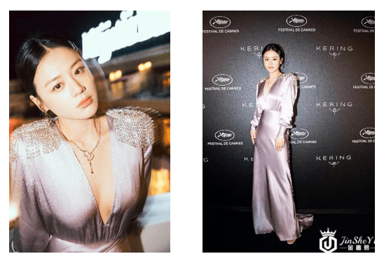 中国著名女演员马思纯佩戴Qeelin高级珠宝于戛纳耀目亮相